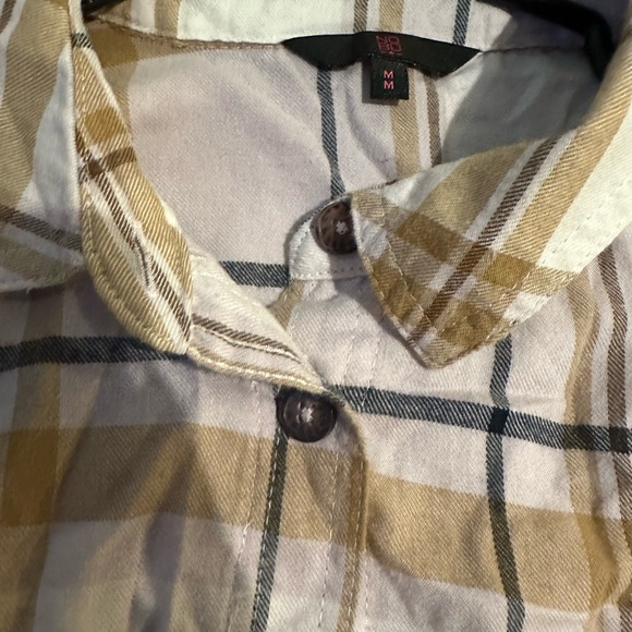 Nobo plaid long sleeve casual comfy loose fitting button up collar top - Picture 4 of 9